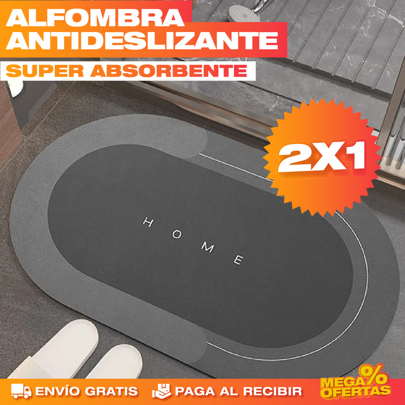 PROMO 2X1 ALFOMBRA DE BAÑO ANTIDESLIZANTE SÚPER ABSORBENTE + REGALÍA