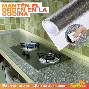 PROMO 3X1 PAPEL ALUMINIO ADHESIVO DE COCINA 60cm x 2 mt